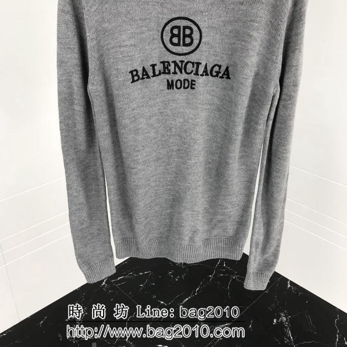 Balenciaga巴黎世家 18ss秋冬 雙B刺繡字母針織毛衣 深藍色/灰色兩色入 情侶款 ydi2001